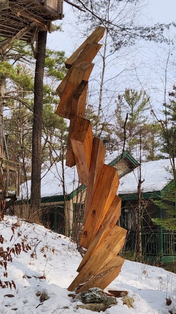 SKY REACHER 12'-6" tall, stained pine pieces bolted together, 00